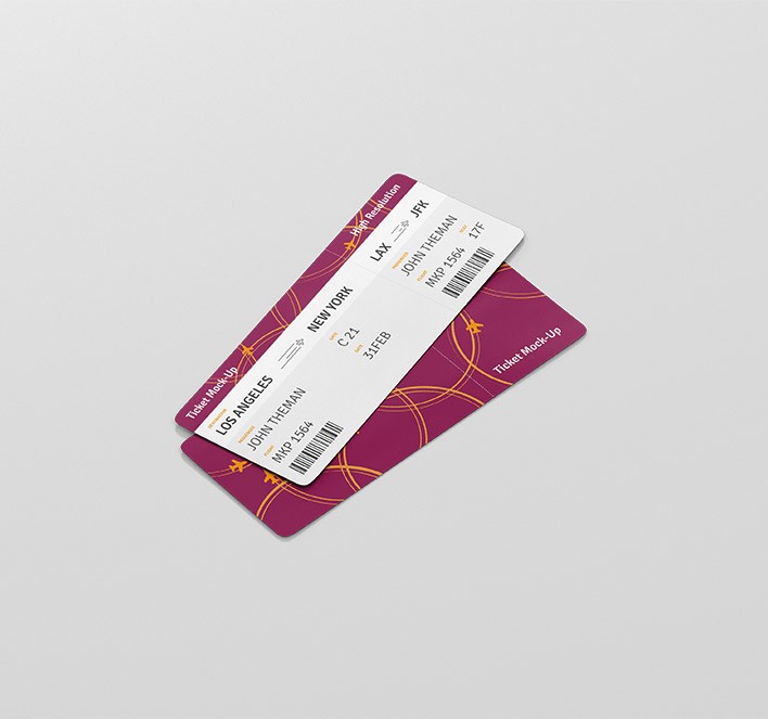 Ticket Round Corner Mockup - Premium and Free Mockups for your awesome ...