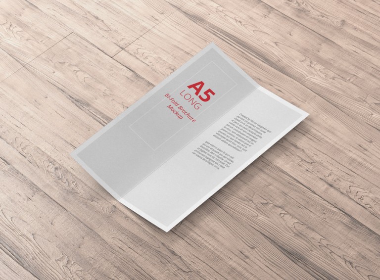 A5 Long Brochure MockUp Premium and Free Mockups for