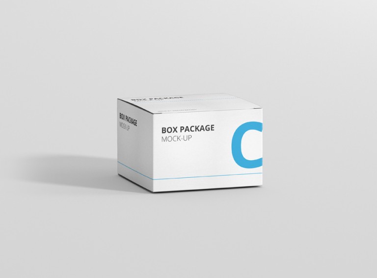 Package Box MockUp Flat Square Premium and Free