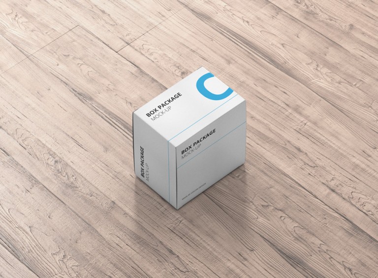 Package Box MockUp Flat Square Premium and Free