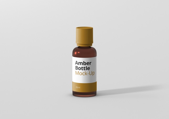 Amber Bottle Mockup