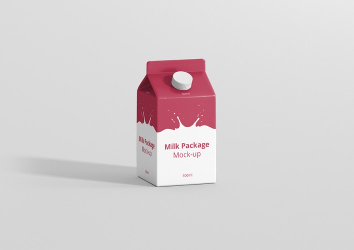 Milk Package Mockup 500ml