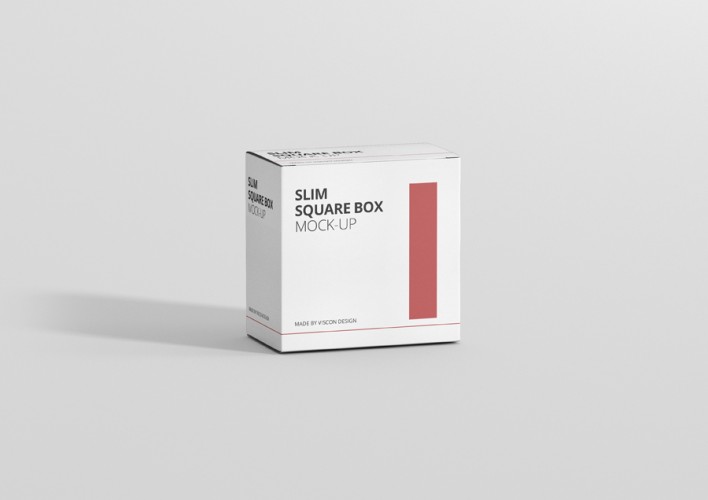 Slim Square Box Mockup