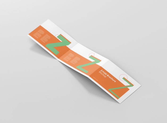 Z-Fold Brochure Mockup Landscape Din A4 A5 A6