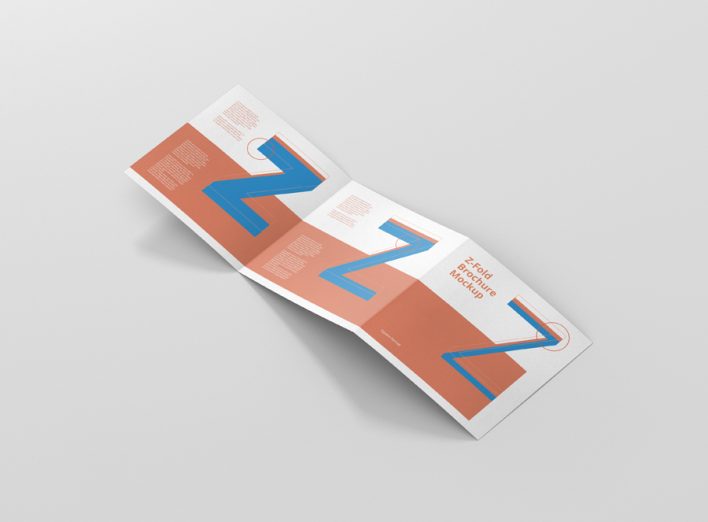 Square Z-Fold Brochure Mockup