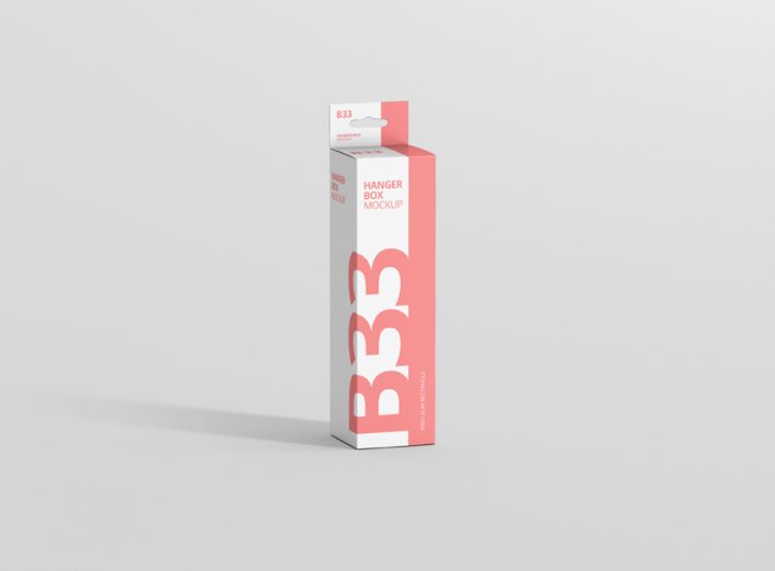 Box Mockup High Slim Rectangle Size with Hanger