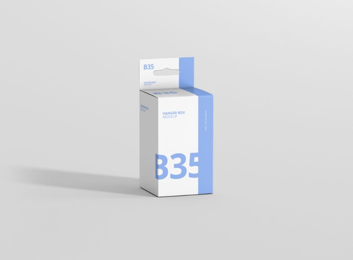 Box Mockup Small Rectangle Size with Hanger