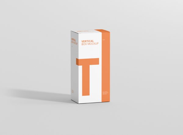 Box Mockup Long Vertical Rectangle