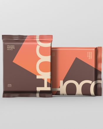 Foil Chocolate Packaging Mockup Square Size