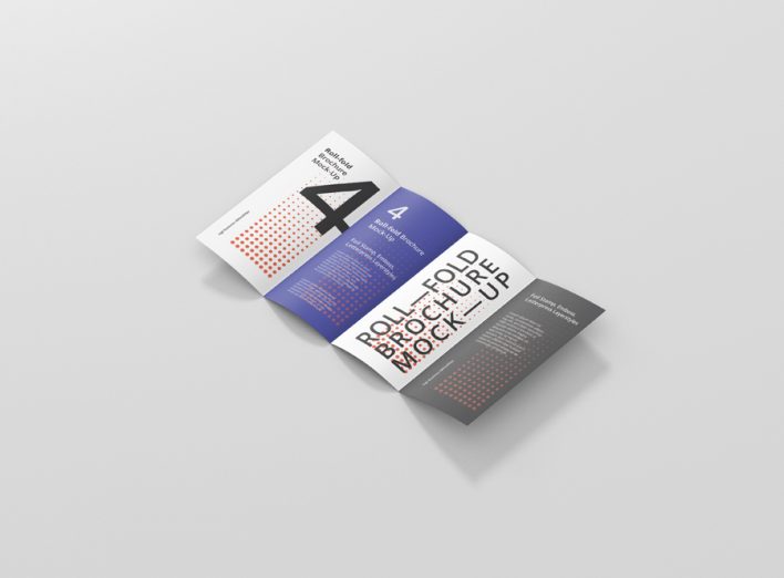 Roll-Fold Brochure Mockup DL DIN Lang