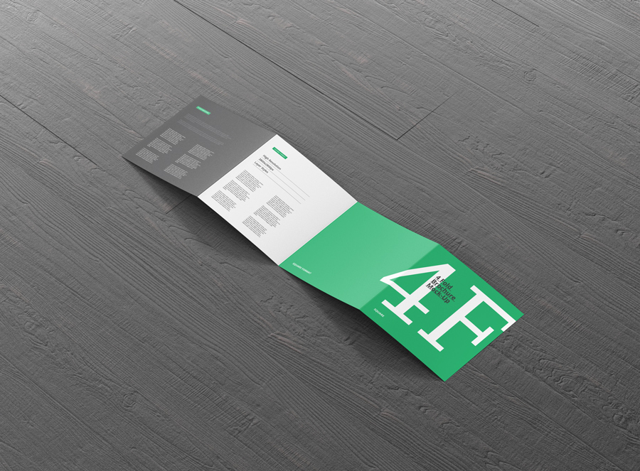 4 Fold Brochure Mockup Square Premium and Free Mockups