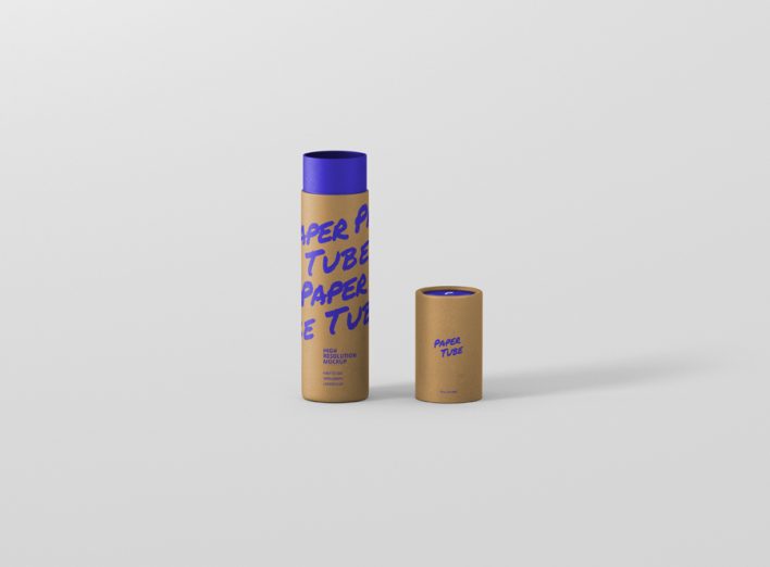 Paper Tube Mockup Slim Medium Size