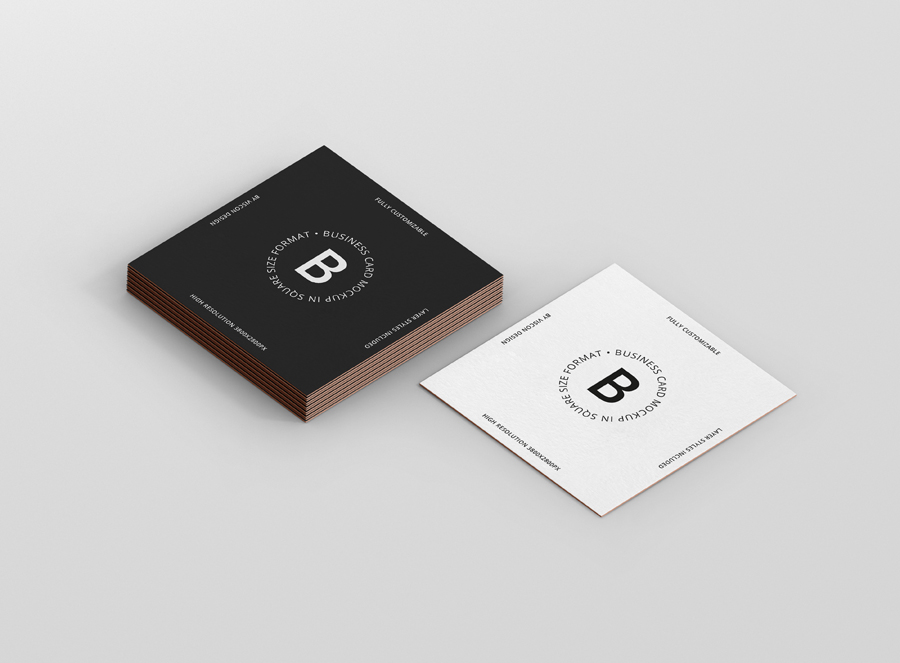 Business Card Mockup Square Format