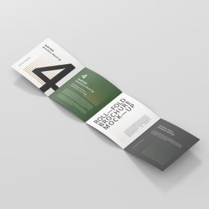 Roll-Fold Brochure Mockup Square Format